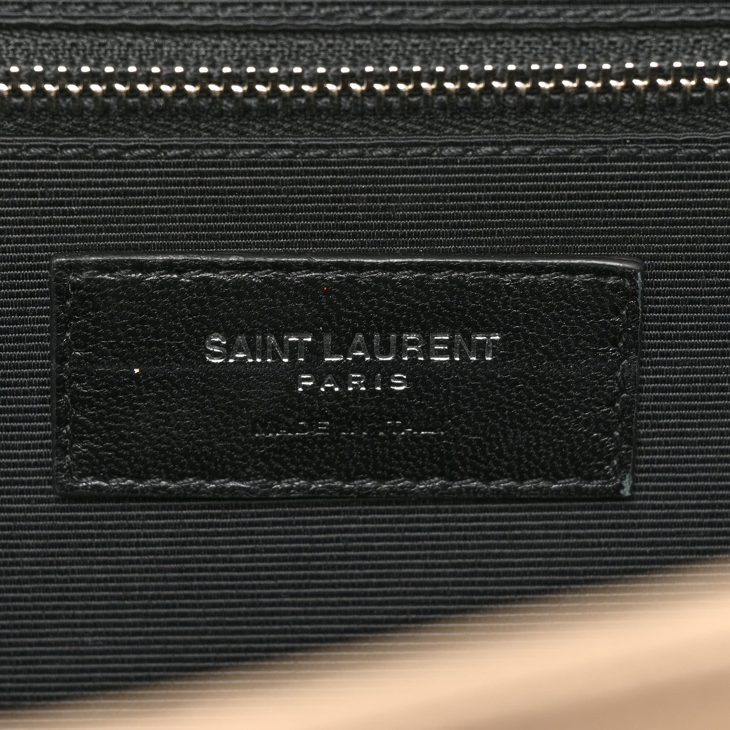 Saint Laurent Grain De Poudre Mixed Matelasse Large Triquilt Monogram Satchel Dark Beige 6 of 15