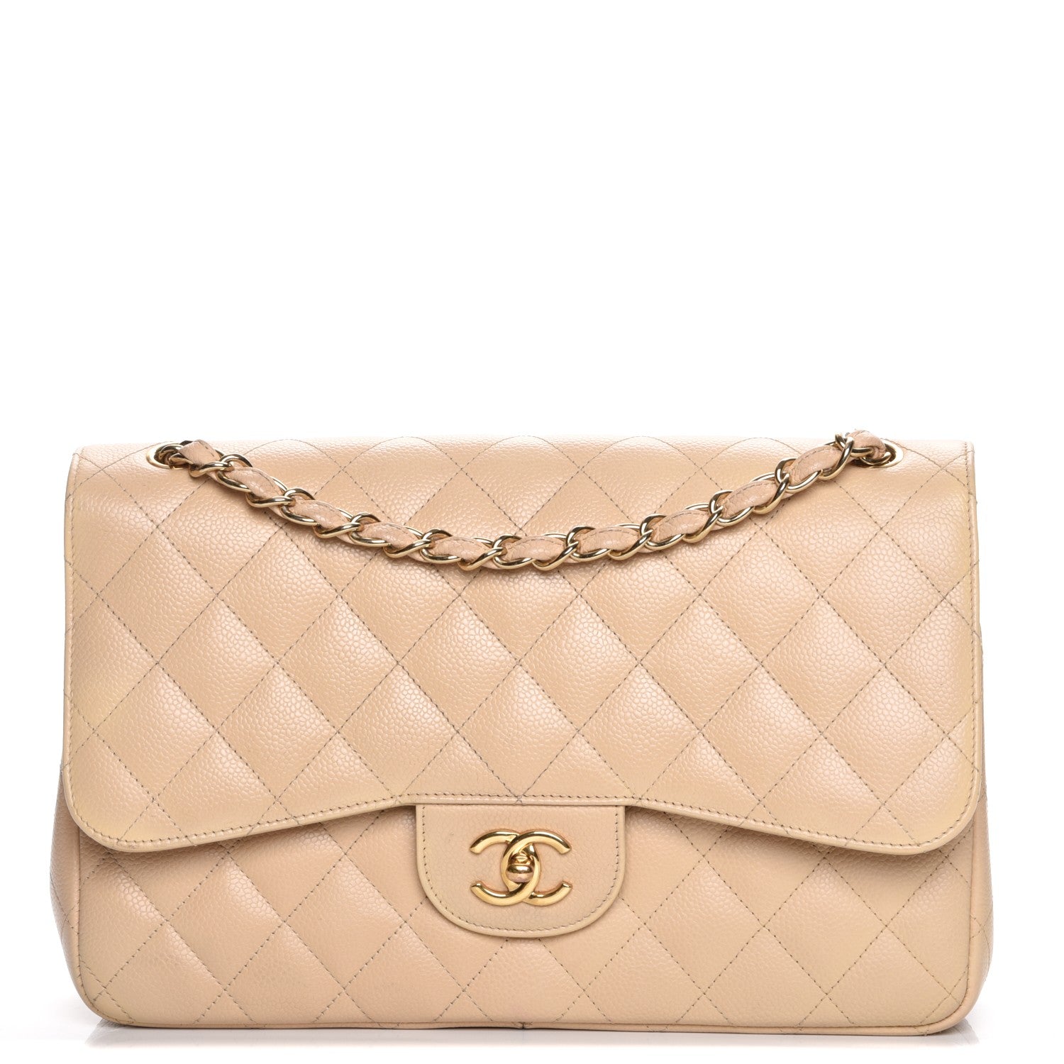 Chanel Caviar Quilted Jumbo Double Flap Beige Clair 1 of 7