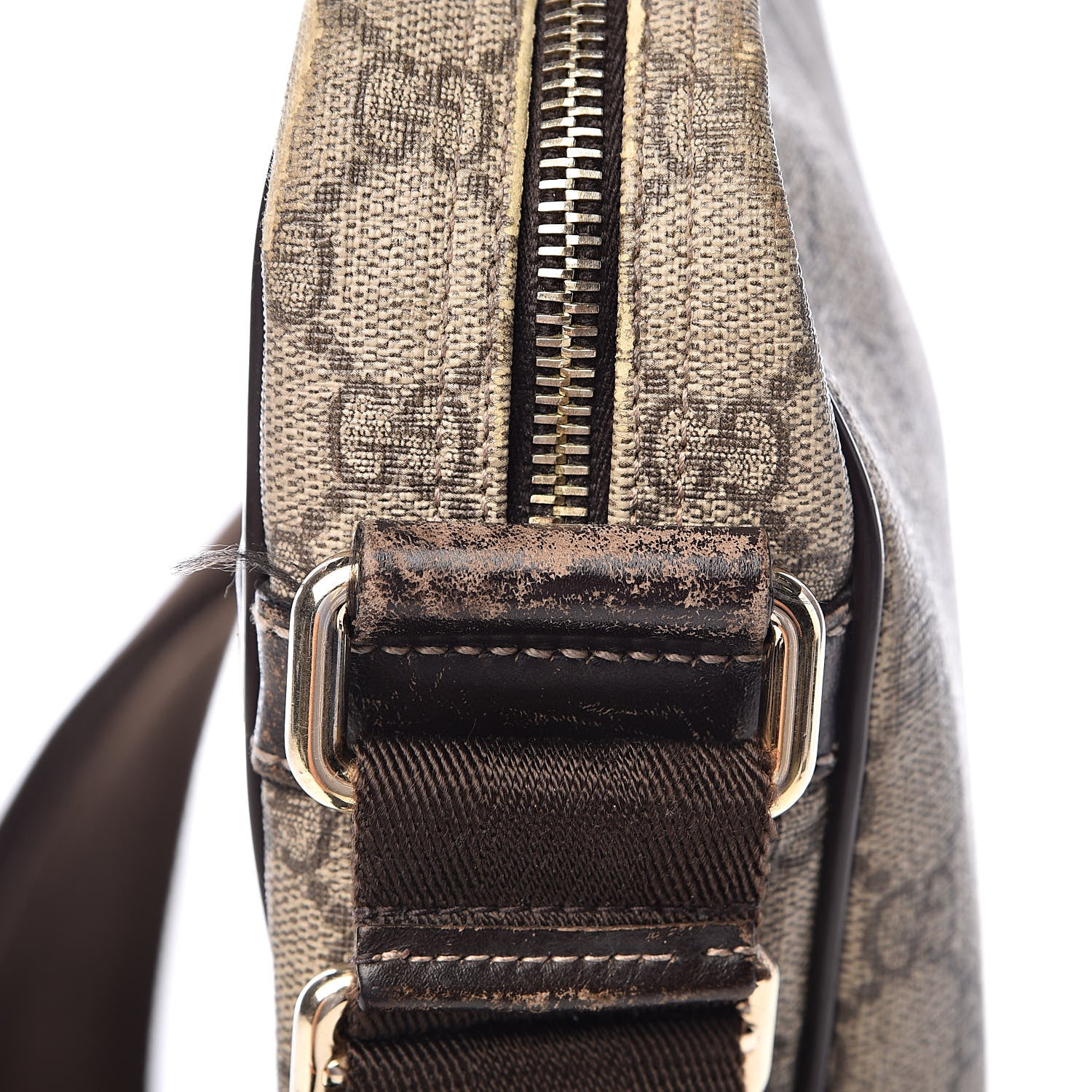 Gucci GG Plus Monogram Selleria Calfskin Medium Messenger Bag Beige Ebony Cocoa Dark Chocolate 8 of 20