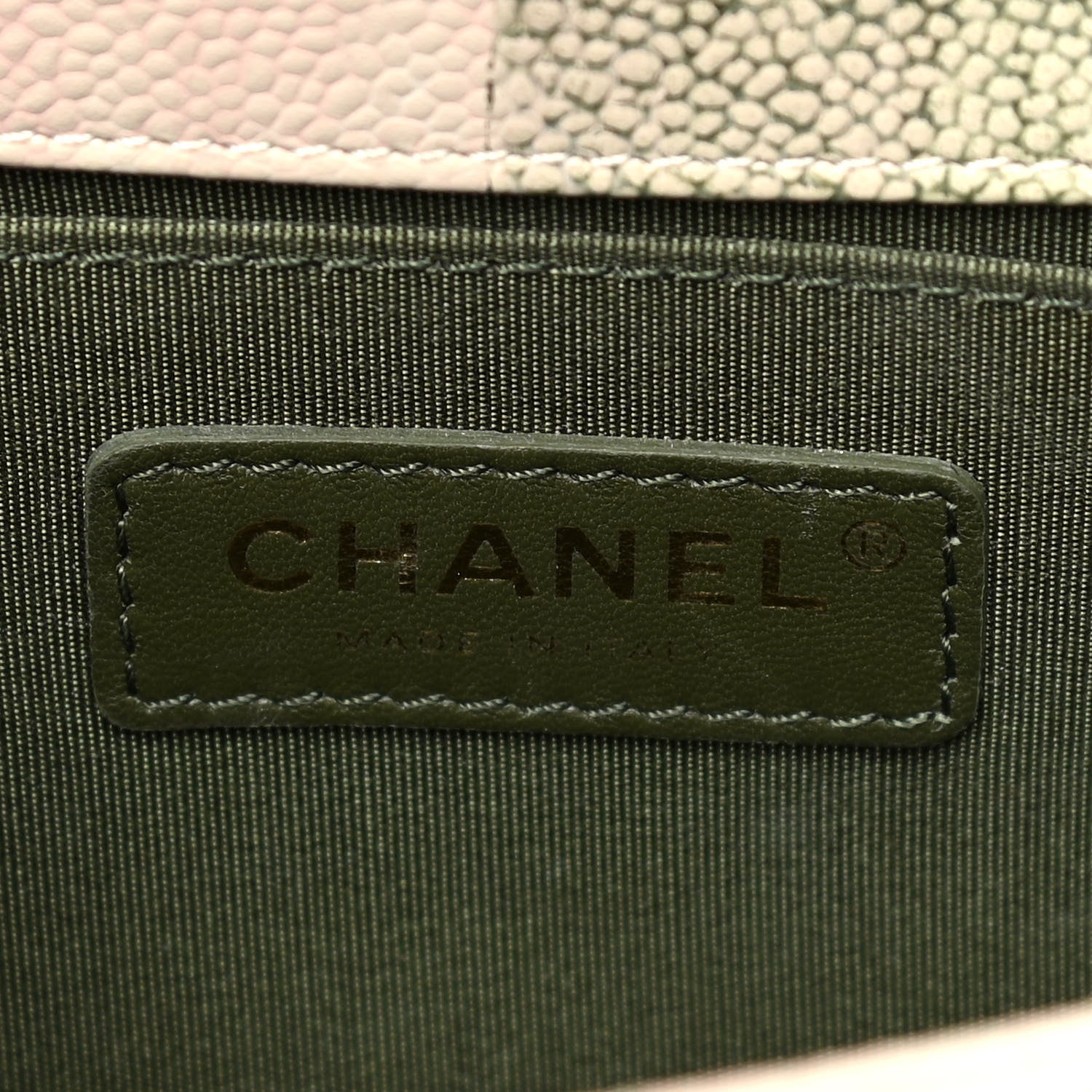 Chanel Painted Caviar Quilted Small Boy In Cuba Flap Khaki 6 of 9