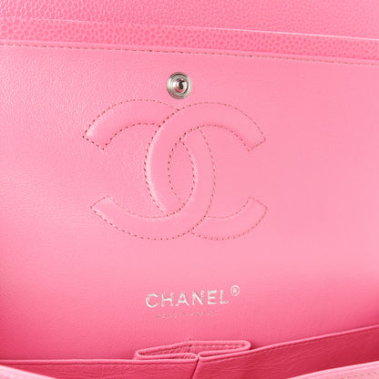 Chanel Caviar Chevron Quilted Medium Double Flap Pink 6 of 11