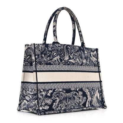Christian Dior Canvas Embroidered Medium Dioriviera Toile De Jouy Book Tote Blue 3 of 15