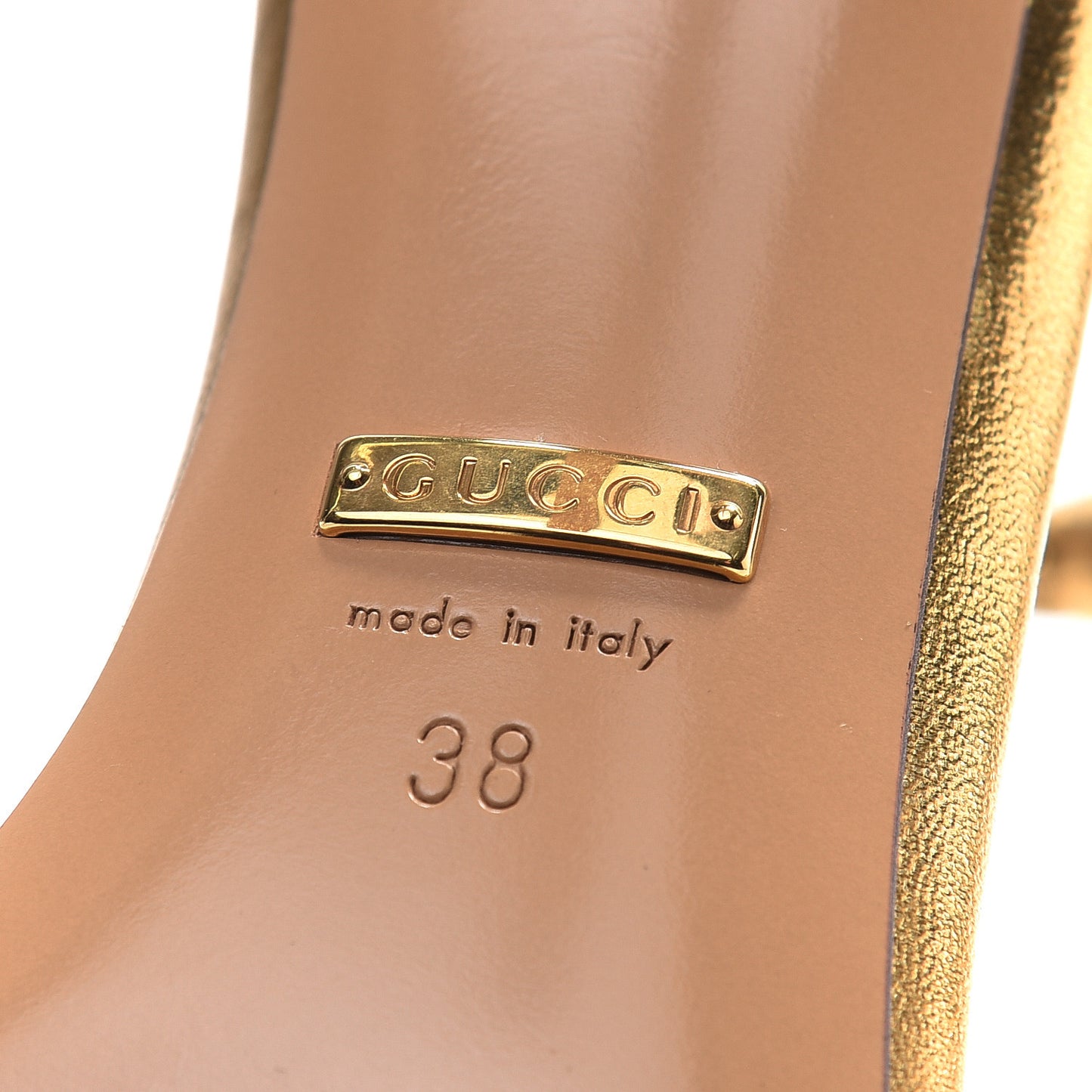 Metallic Nappa High Heel Sandals 38 Gold