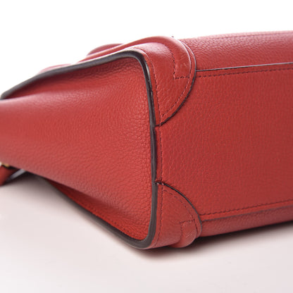 Celine Baby Grained Calfskin Nano Luggage Red 9 of 18