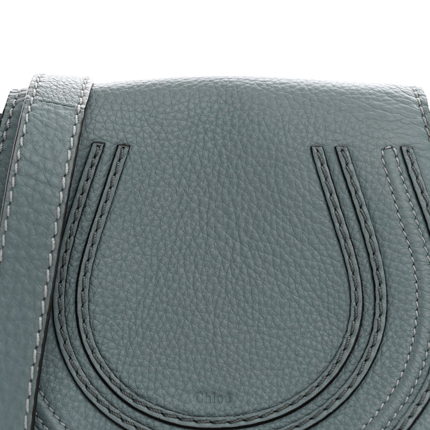 Calfskin Mini Marcie Round Crossbody Bag Storm Blue