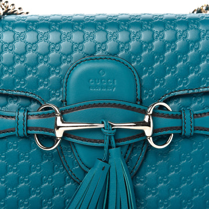 Gucci Soft Microguccissima Medium Emily Chain Shoulder Bag Deep Cobalt 10 of 10