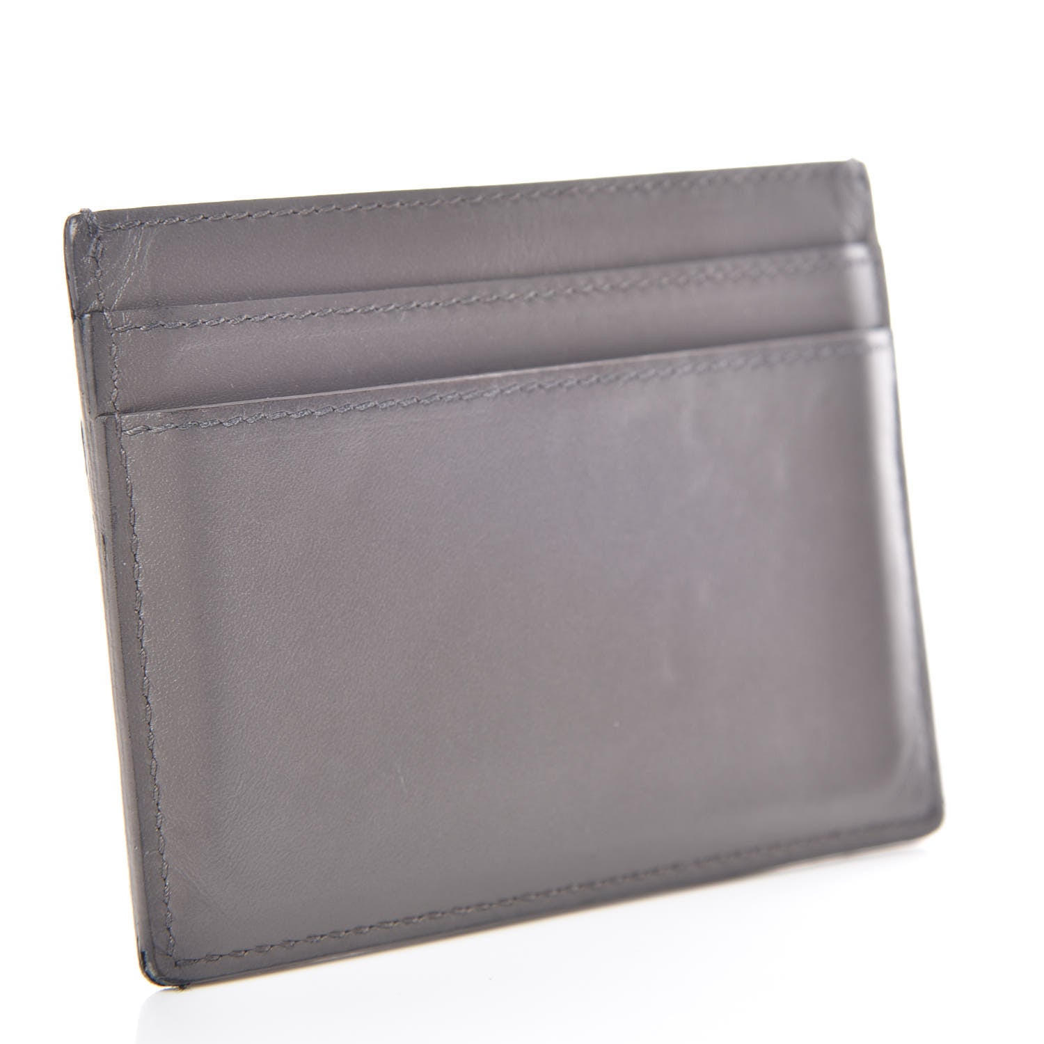 Saint Laurent Calfskin Credit Card Case Fog 2 of 12