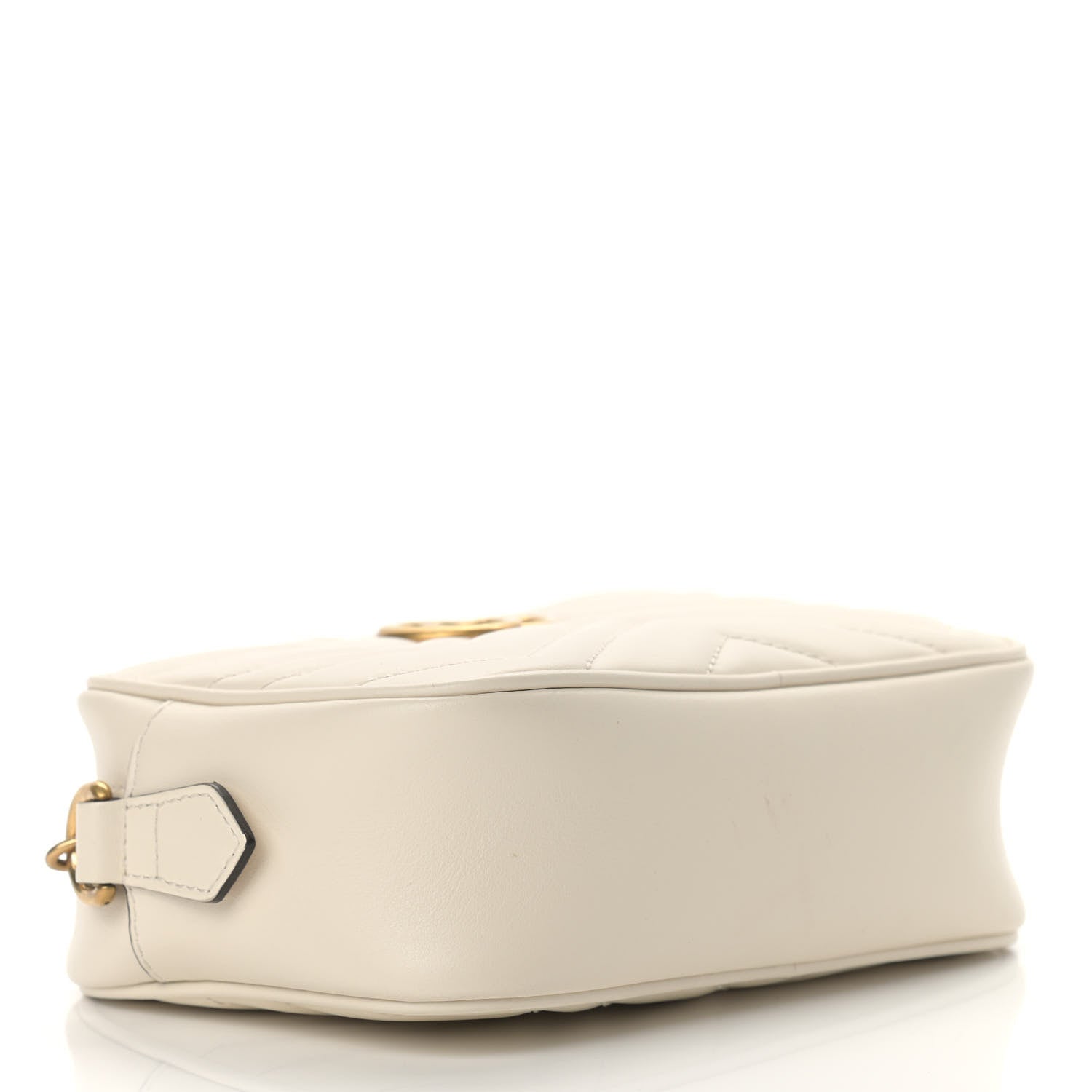 Gucci Calfskin Matelasse Mini GG Marmont Chain Shoulder Bag White 4 of 12