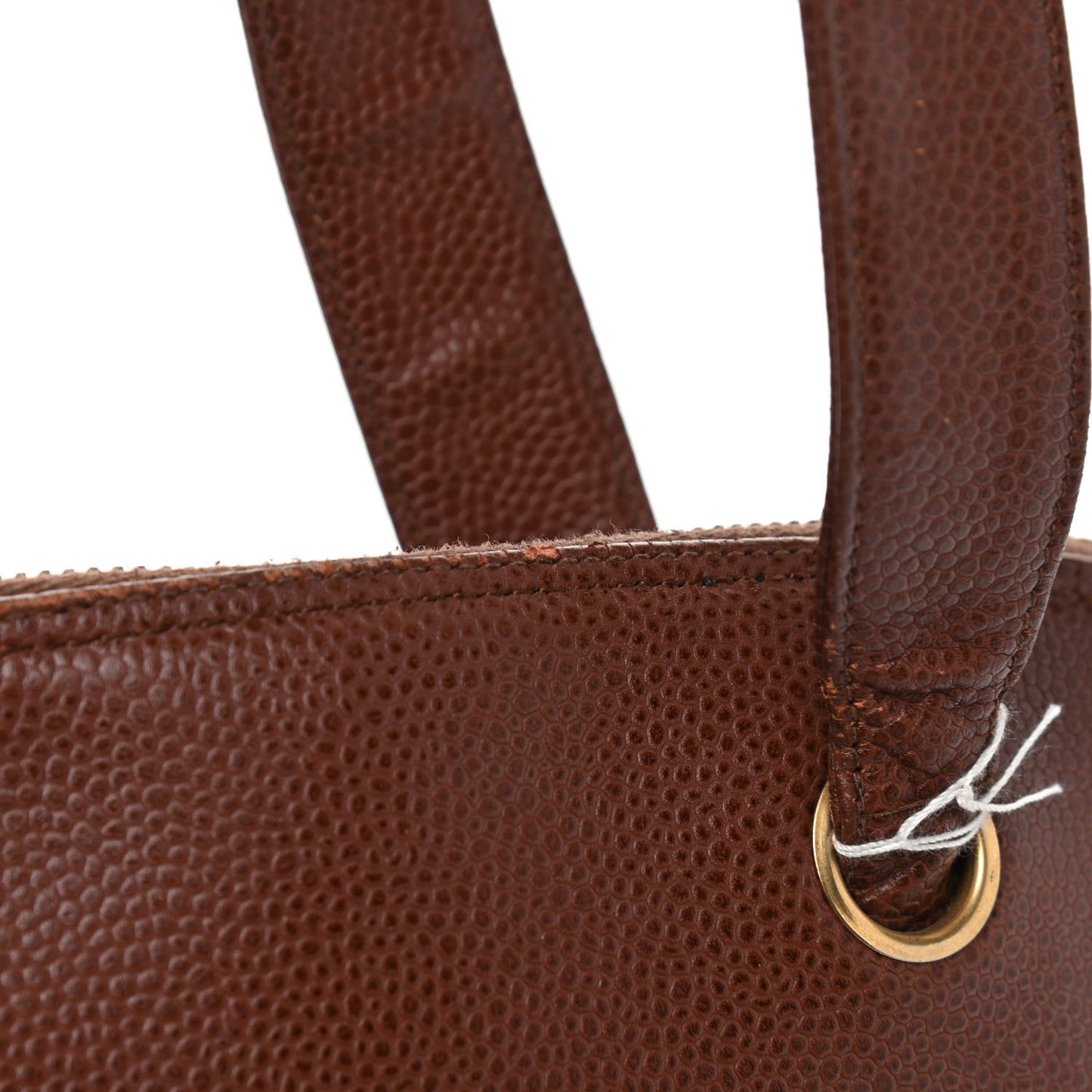 Caviar Large CC Shoulder Bag Brown
