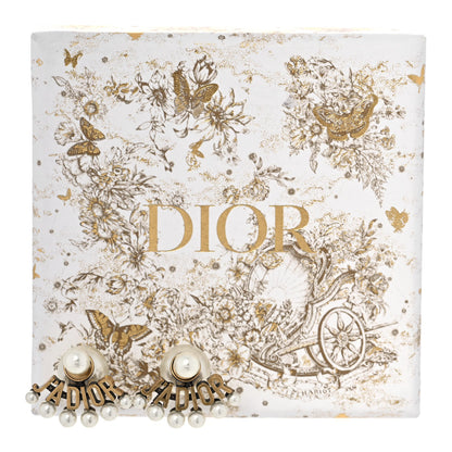 Christian Dior Pearl Crystal J'Adior Earrings Aged Gold 4 of 4