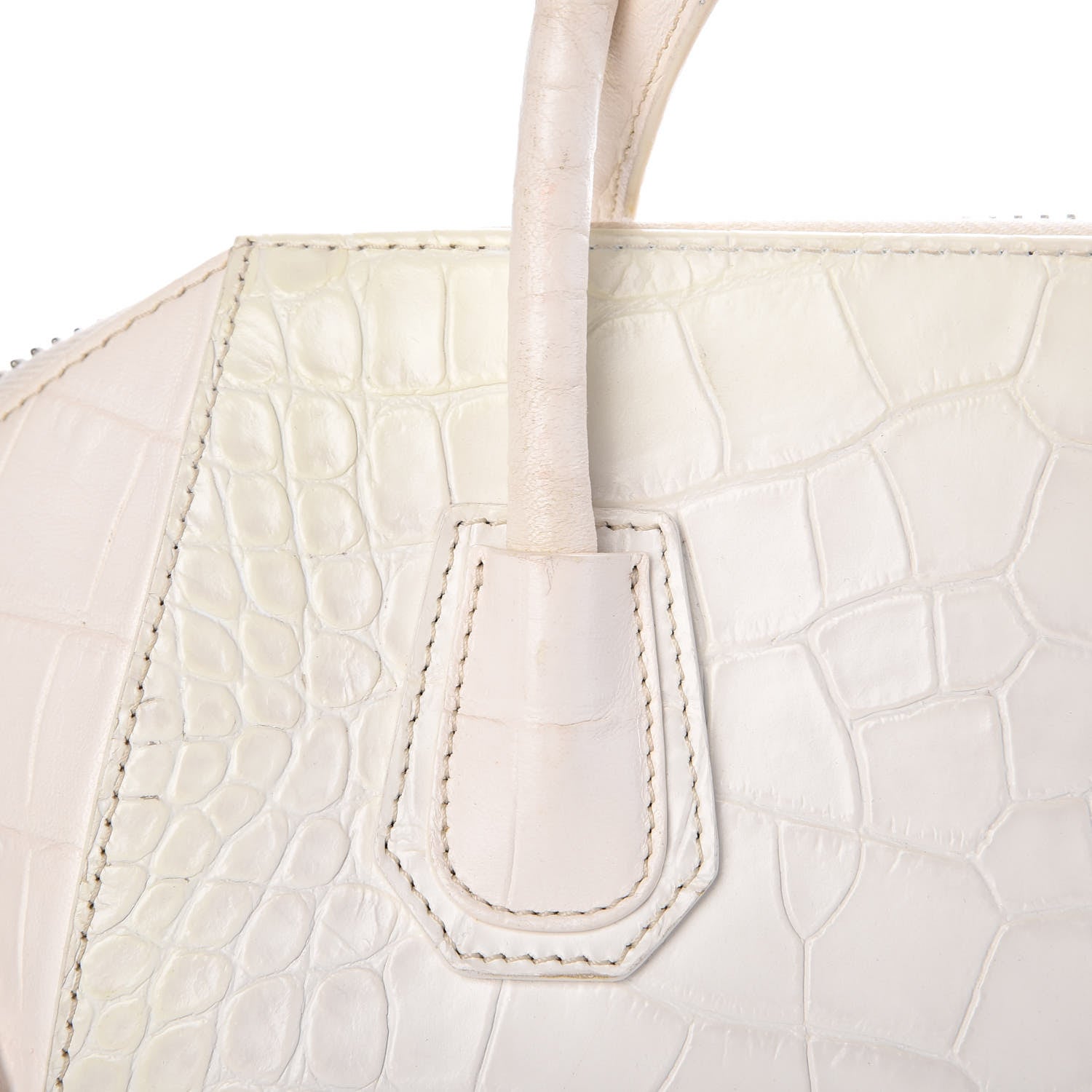 Givenchy Calfskin Crocodile Embossed Small Antigona White 13 of 26