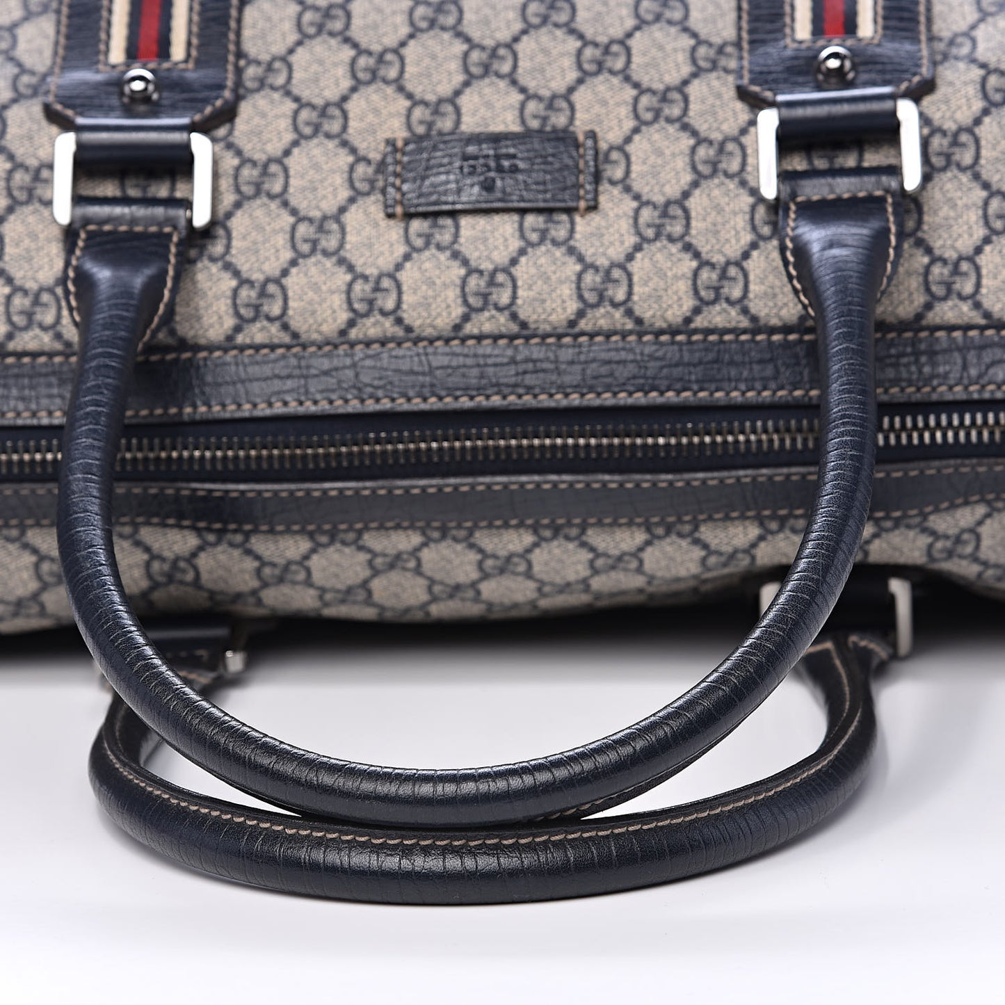 GG Supreme Monogram Web Large Carry On Duffle Bag Navy