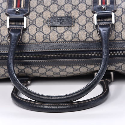 Gucci GG Supreme Monogram Web Large Carry On Duffle Bag Navy 10 of 12