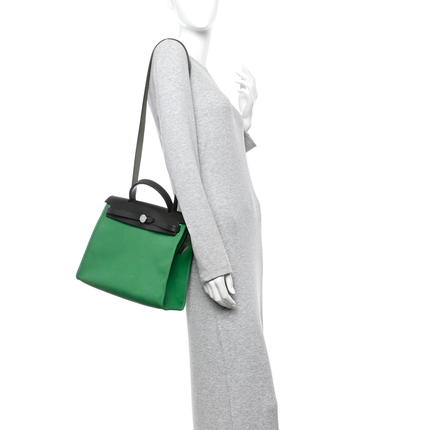 Hermes Vache Hunter Toile Herbag Zip 31 PM Bambou Kaki 2 of 10