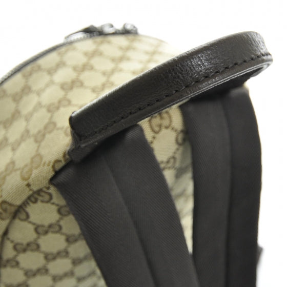 GG Monogram Web Medium Classic Backpack Brown