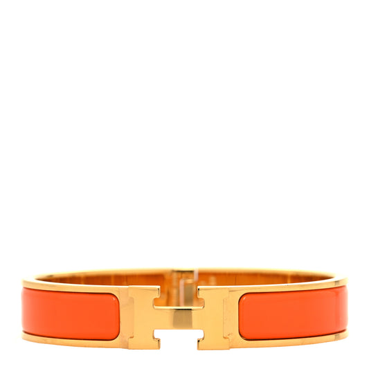 Enamel Narrow Clic Clac H Bracelet GM Orange