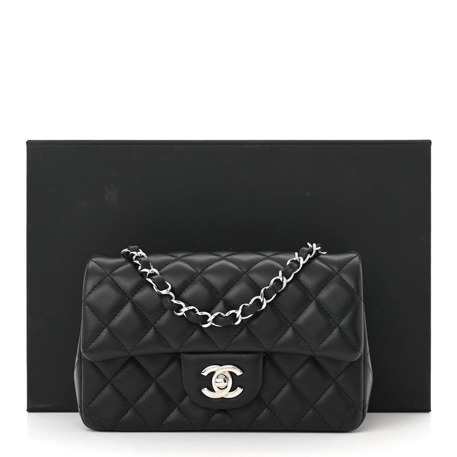 Chanel Lambskin Quilted Mini Rectangular Flap Black 11 of 11