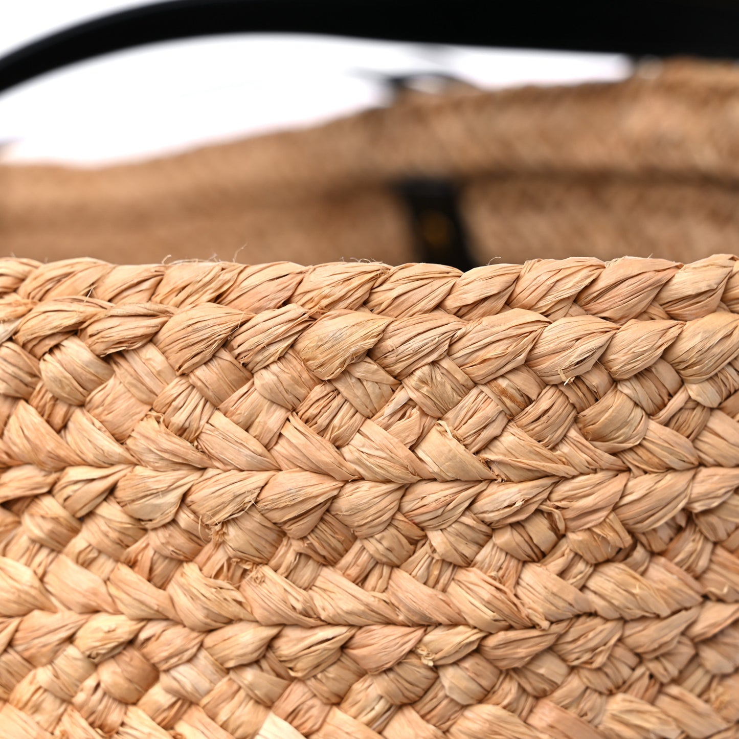 Raffia Calfskin Medium Panier Tote