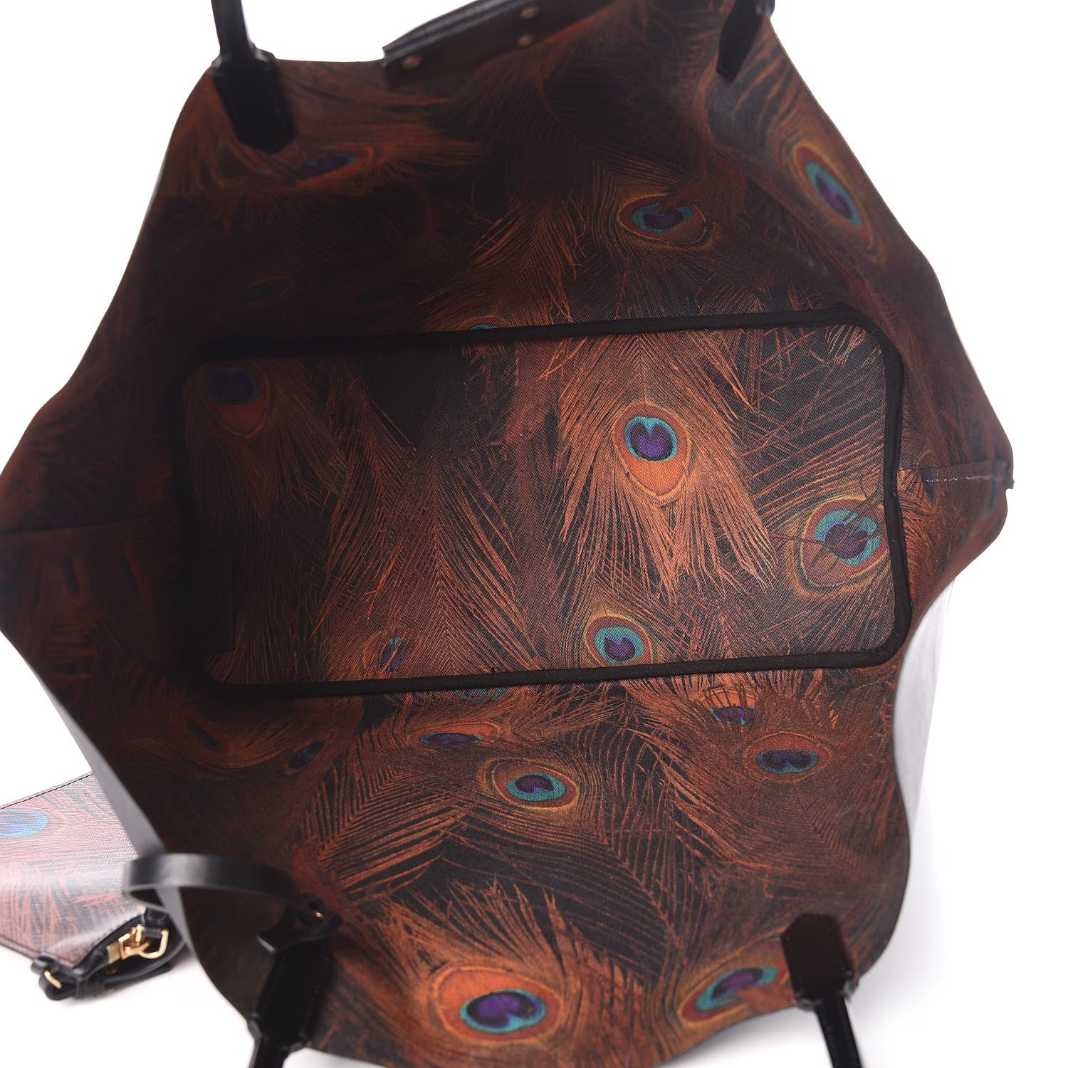 Givenchy Textured Coated Canvas Peacock Print Large Antigona Tote Black 6 of 12