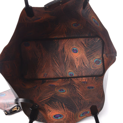 Givenchy Textured Coated Canvas Peacock Print Large Antigona Tote Black 6 of 12
