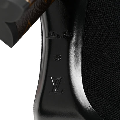 Louis Vuitton Monogram Stretch Fabric Silhouette Ankle Boots 38 Black 7 of 8