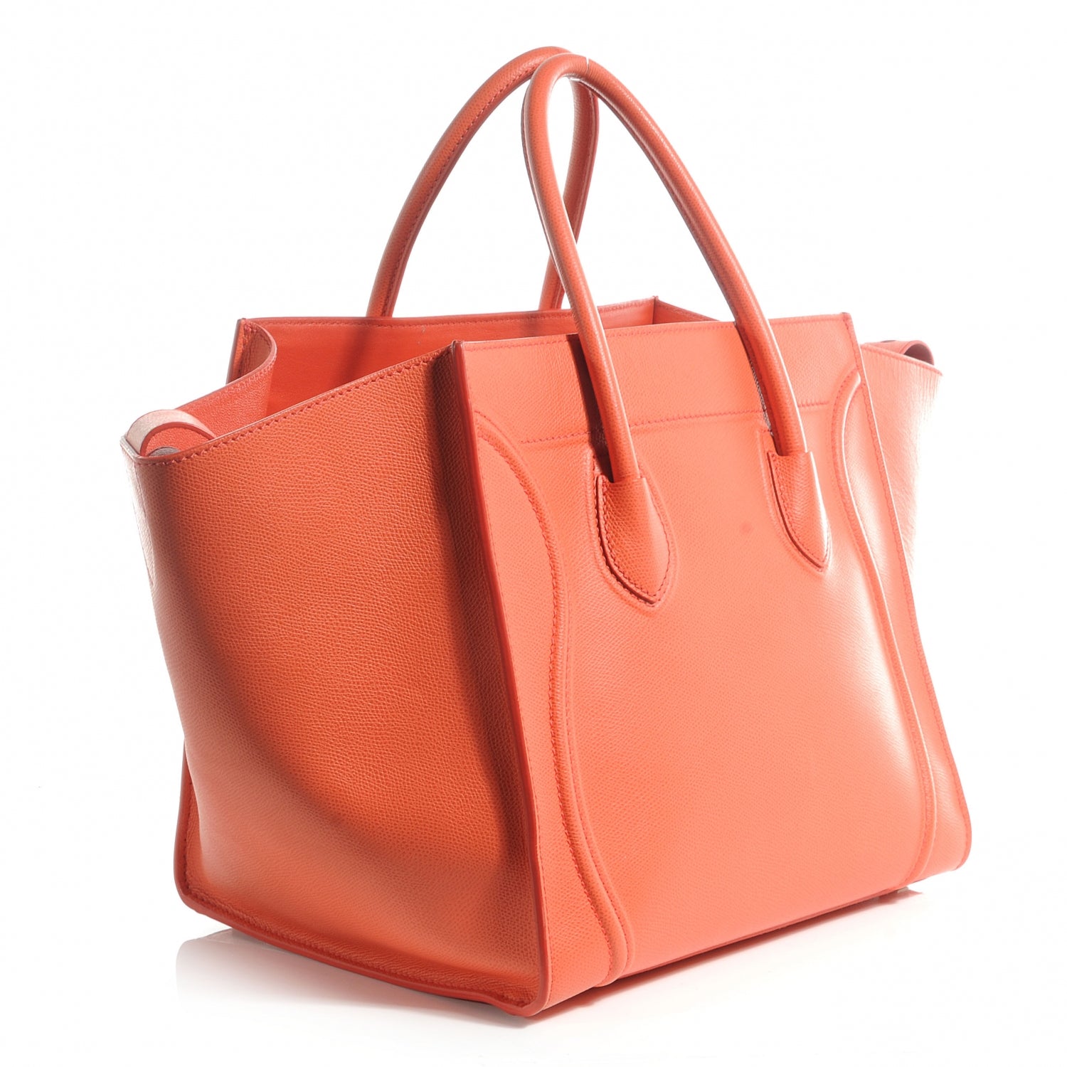 Celine Grained Calfskin Small Phantom Luggage Coral 3 of 9