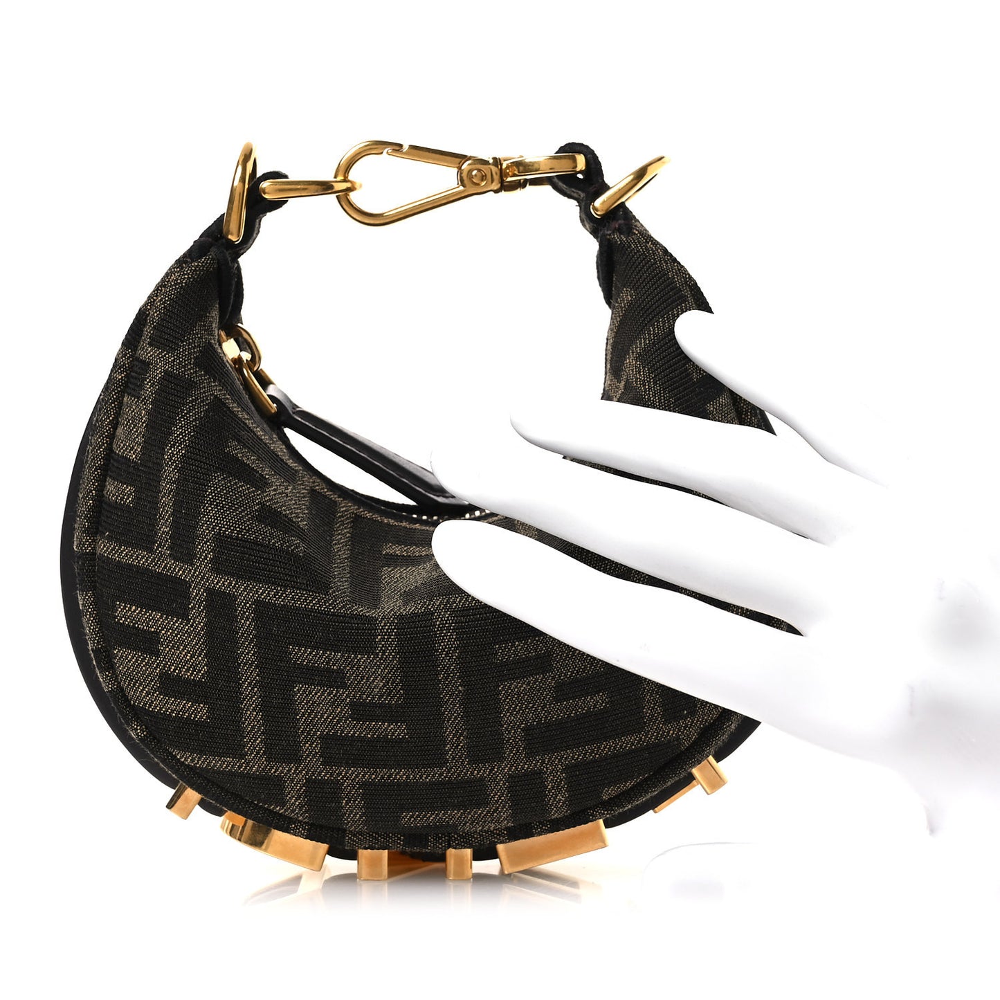 Fabric Jacquard FF 1974 Nano Fendigraphy Hobo Charm Tobacco Moro