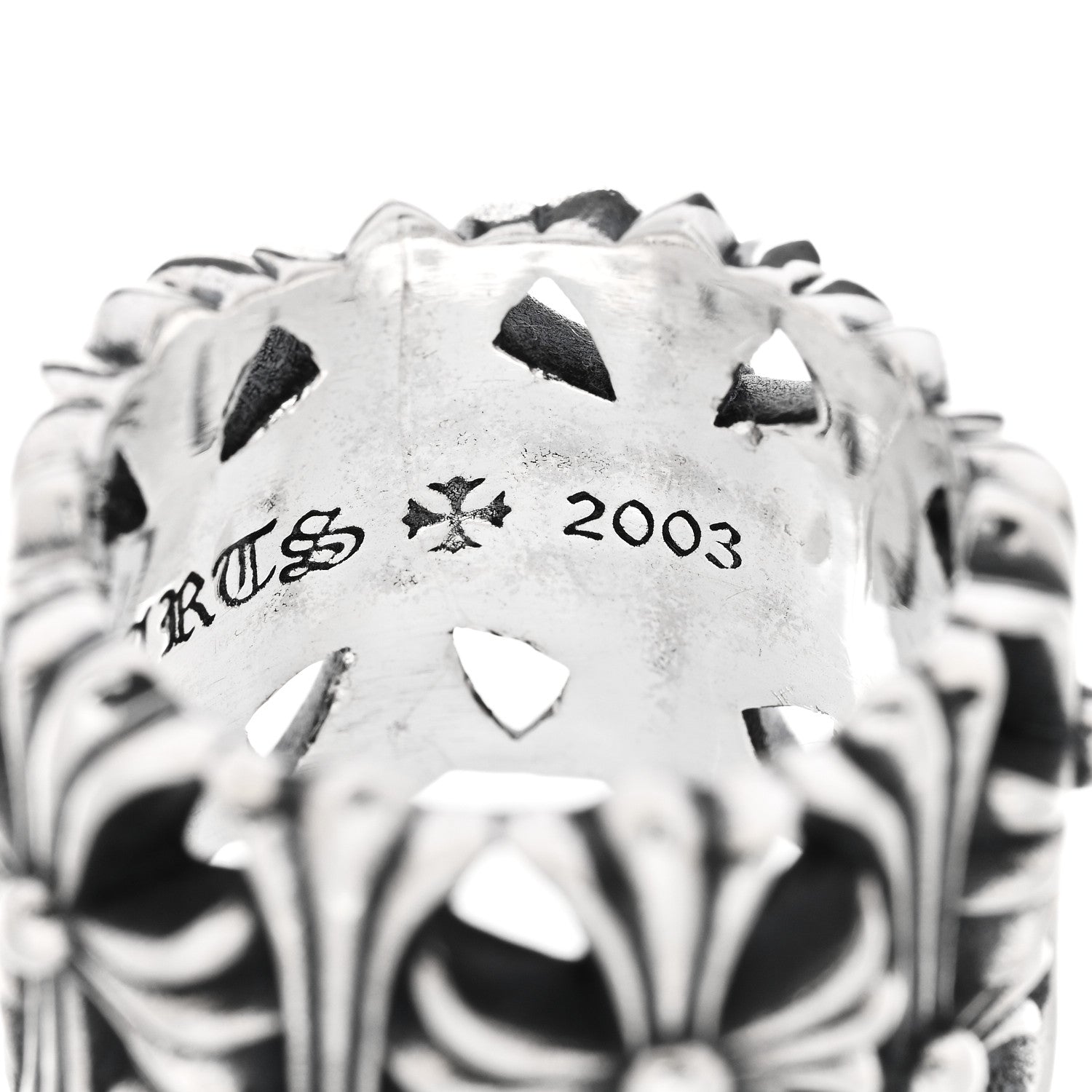 Chrome Hearts Sterling Silver Cemetery Cross Ring 61 9.5 6 of 6