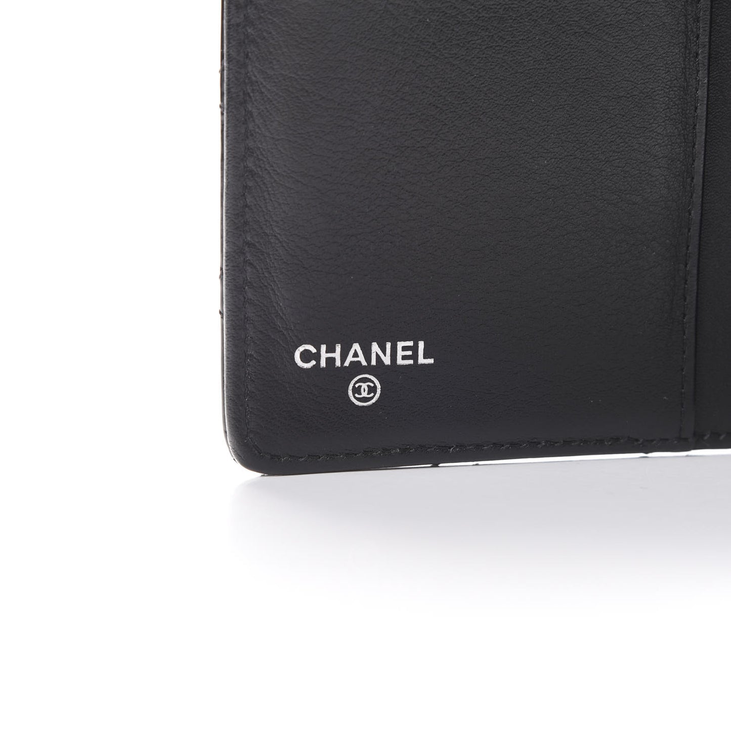 Patent Calfskin Quilted Yen Wallet Black