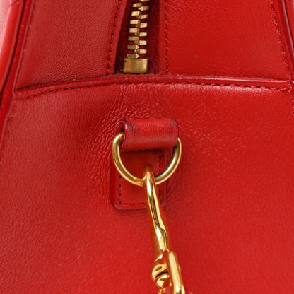 Saint Laurent Calfskin Matelasse Chevron Small Monogram Cabas Lipstick Red 11 of 11