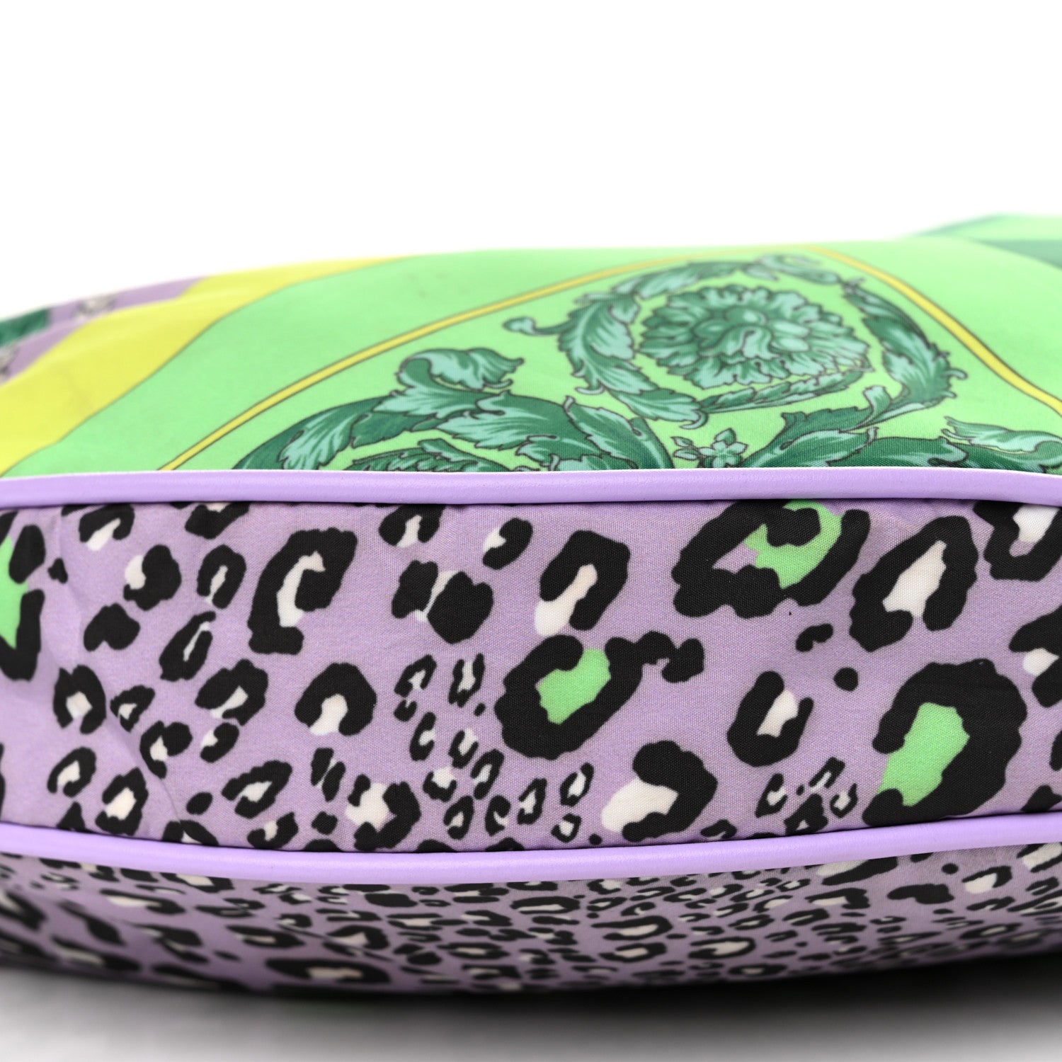 Versace Nylon Calfskin Barocco Mosaic Print Hobo Bag Jacaranda Multicolor 9 of 11