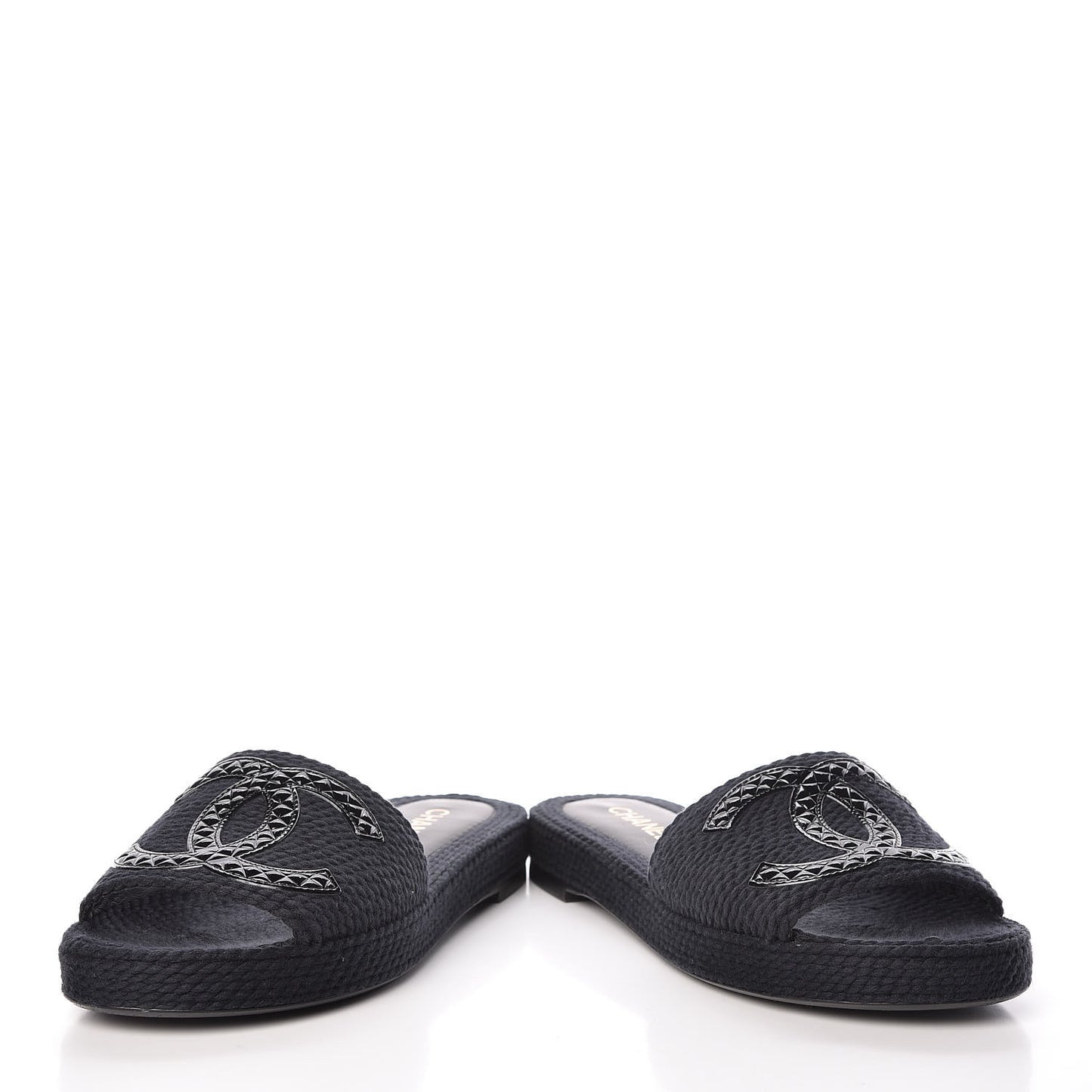 Cord CC Espadrille Slip On Sandals 40 Black