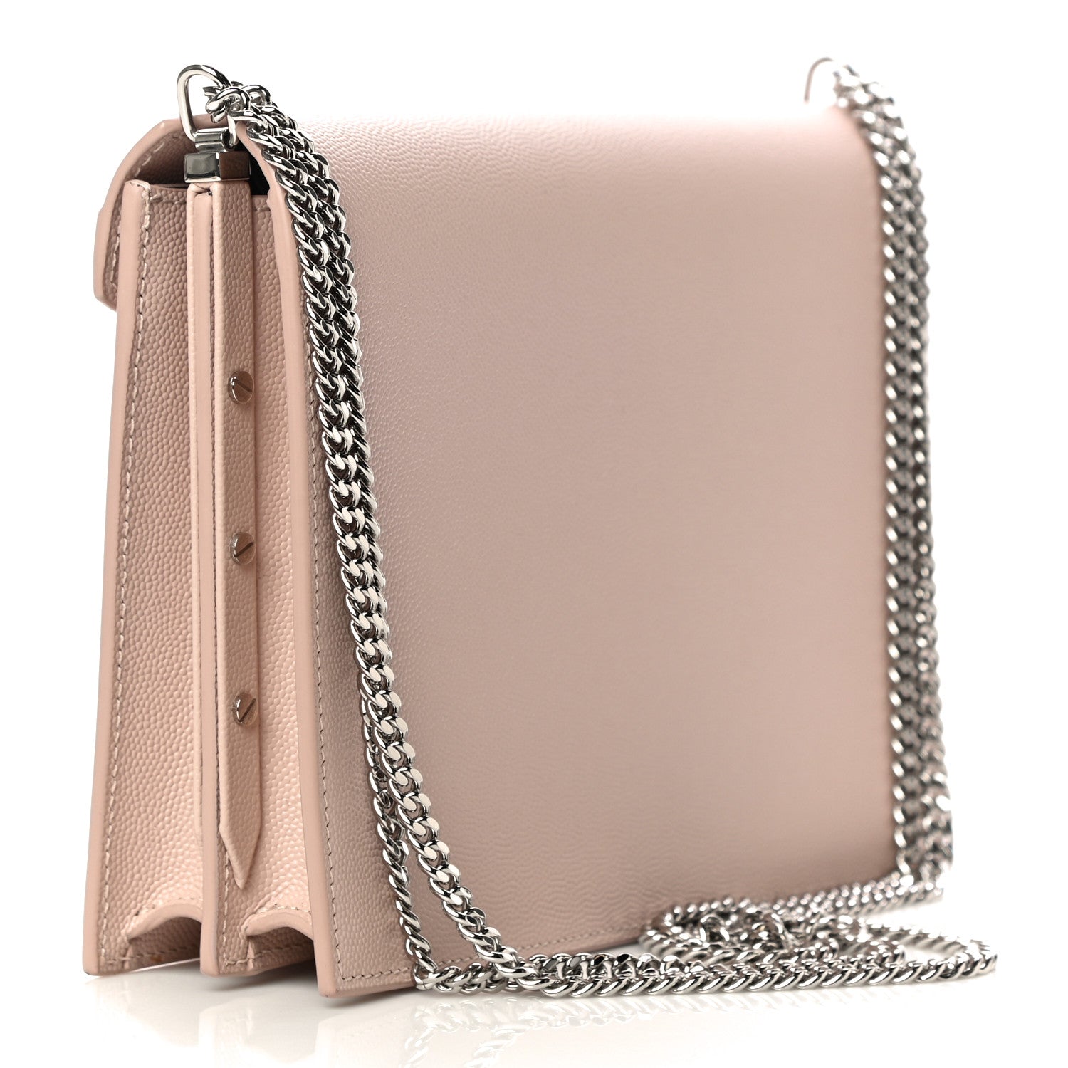 Saint Laurent Grain De Poudre Monogram Cassandra Clasp Bag Marble Pink 3 of 12