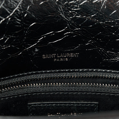 Saint Laurent Crinkled Calfskin Matelasse Monogram Medium Niki Chain Satchel Black 6 of 11