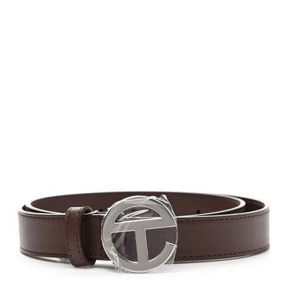 Telfar Vegan Leather Logo Belt Small Chocolate 1 of 7