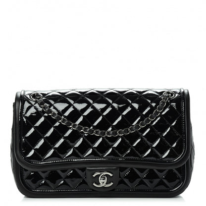 Chanel Patent Quilted Jumbo Classic Twist Flap Bag Black 1 of 10
