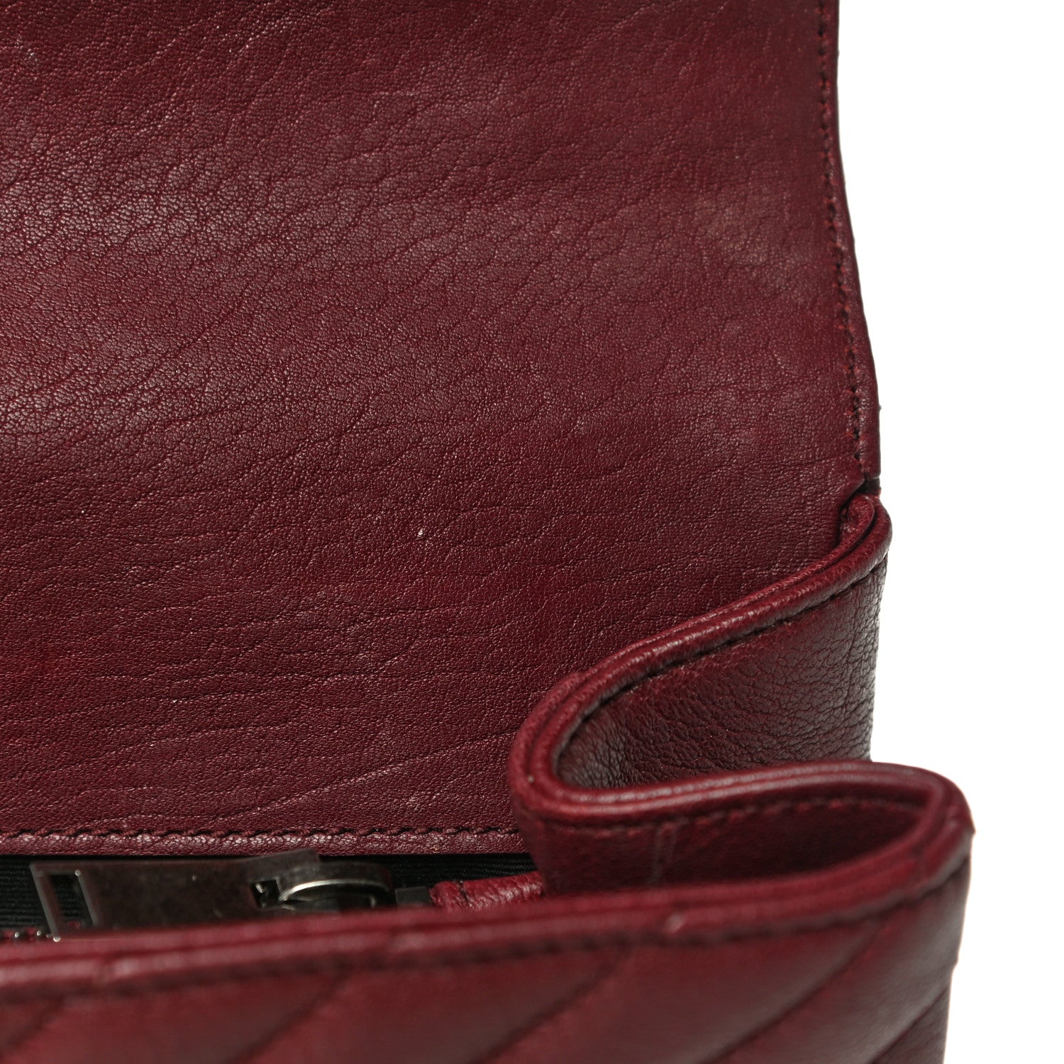 Saint Laurent Sheepskin Matelasse Chevron Monogram Medium College Bag Rouge Legion 15 of 24