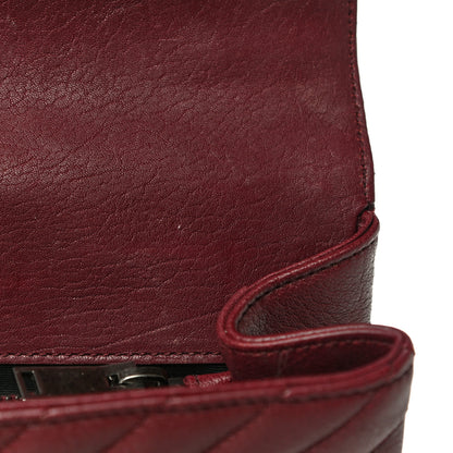 Saint Laurent Sheepskin Matelasse Chevron Monogram Medium College Bag Rouge Legion 15 of 24