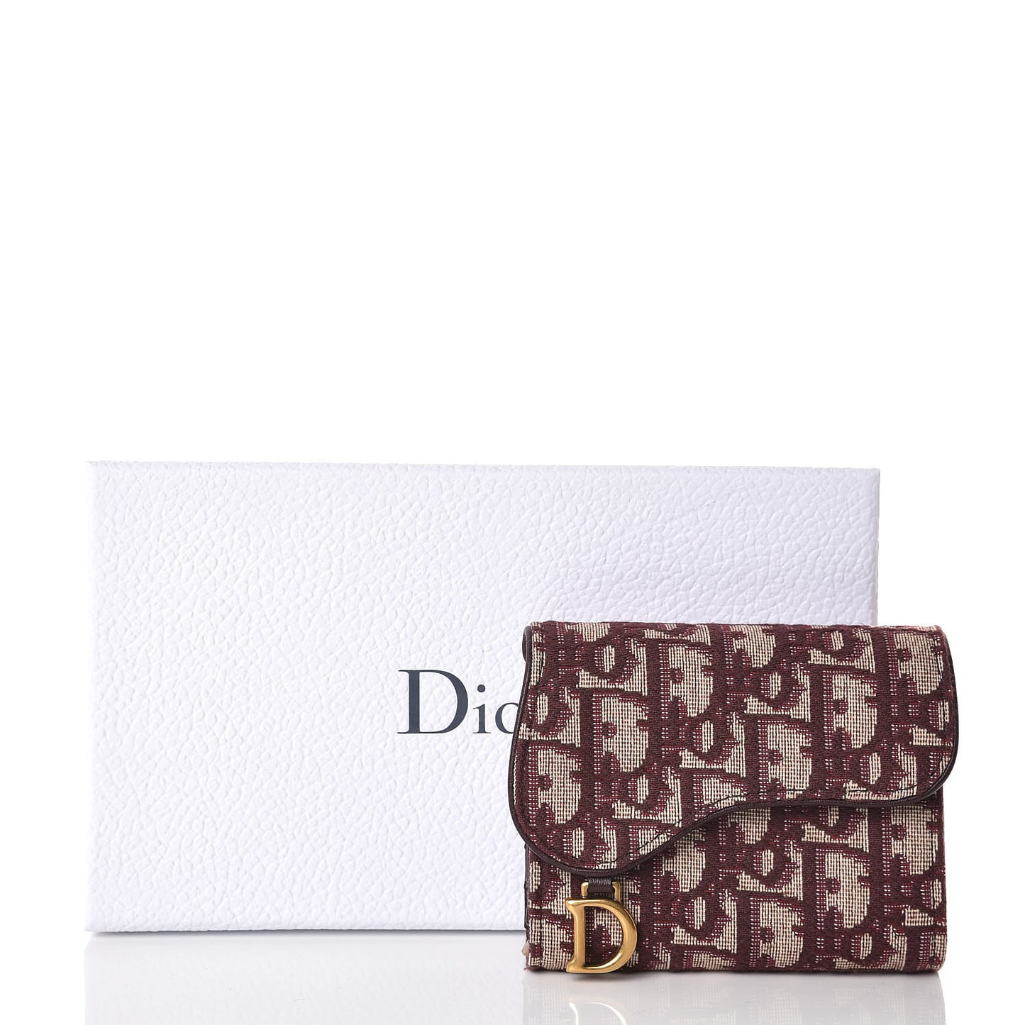 Oblique Saddle Card Holder Bordeaux