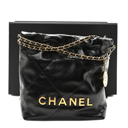 Chanel Shiny Calfskin Quilted Mini Chanel 22 Black 11 of 11