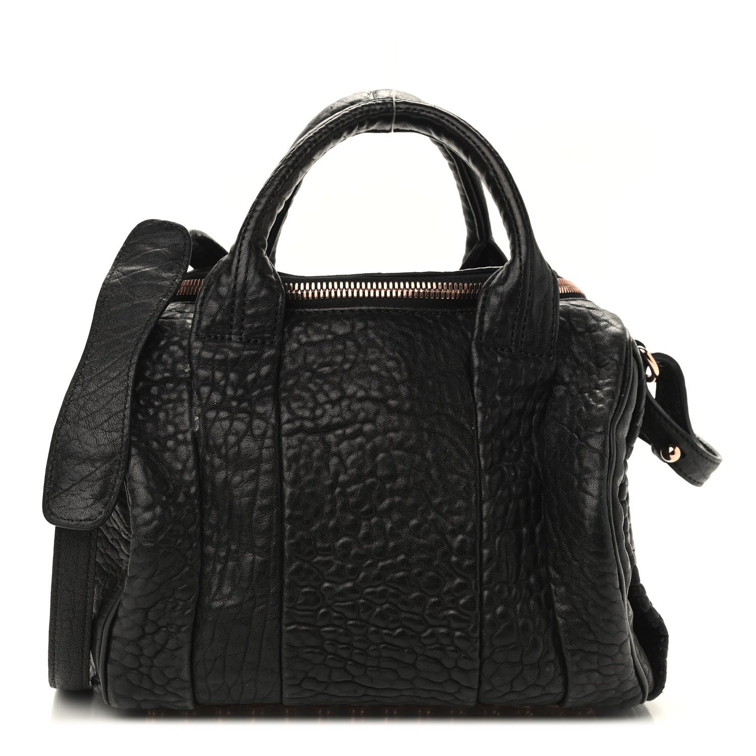 Alexander Wang Pebbled Lambskin Rocco Black Rose Gold Hardware 1 of 9