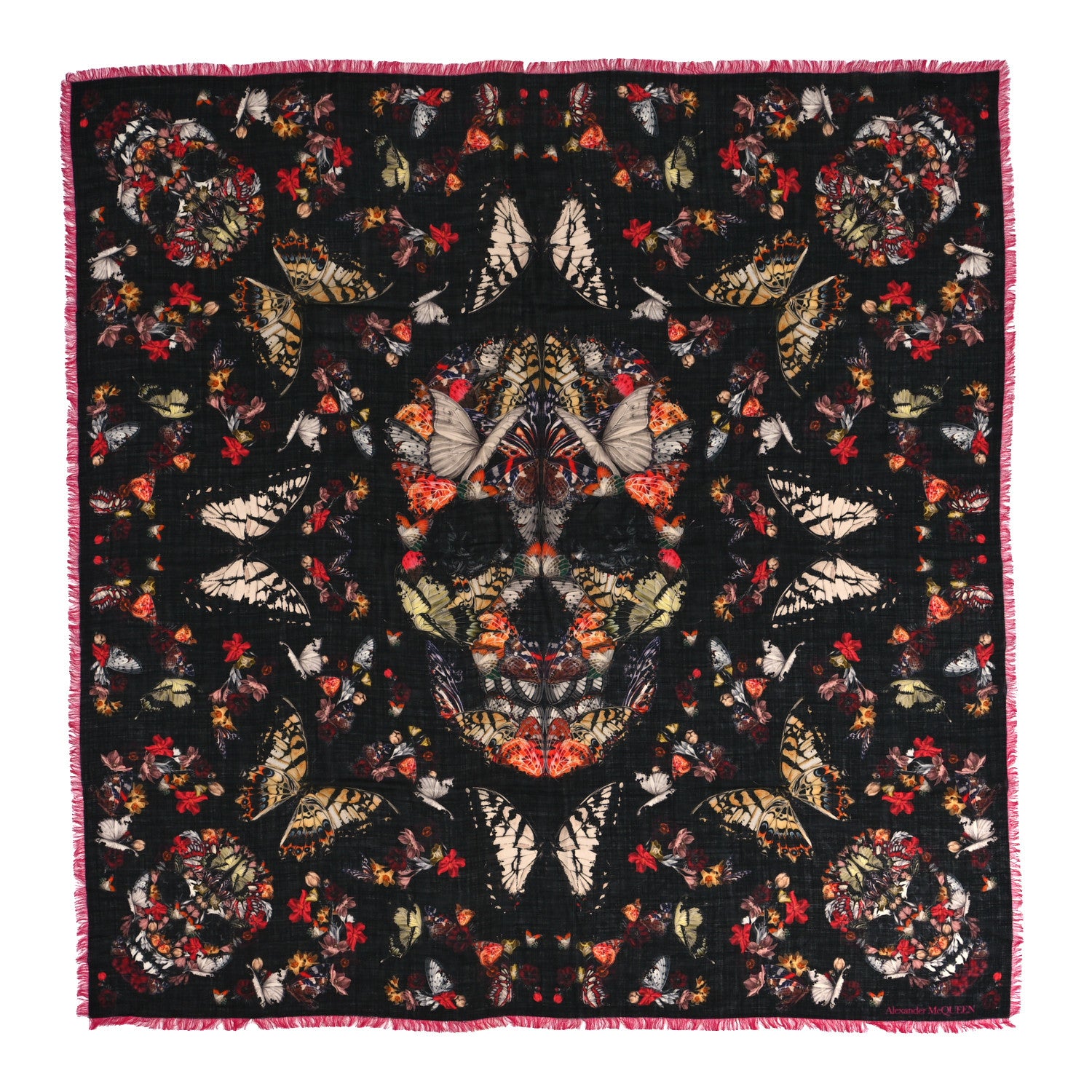 Alexander McQueen Silk Botanical Paisley Shawl Black 1 of 3