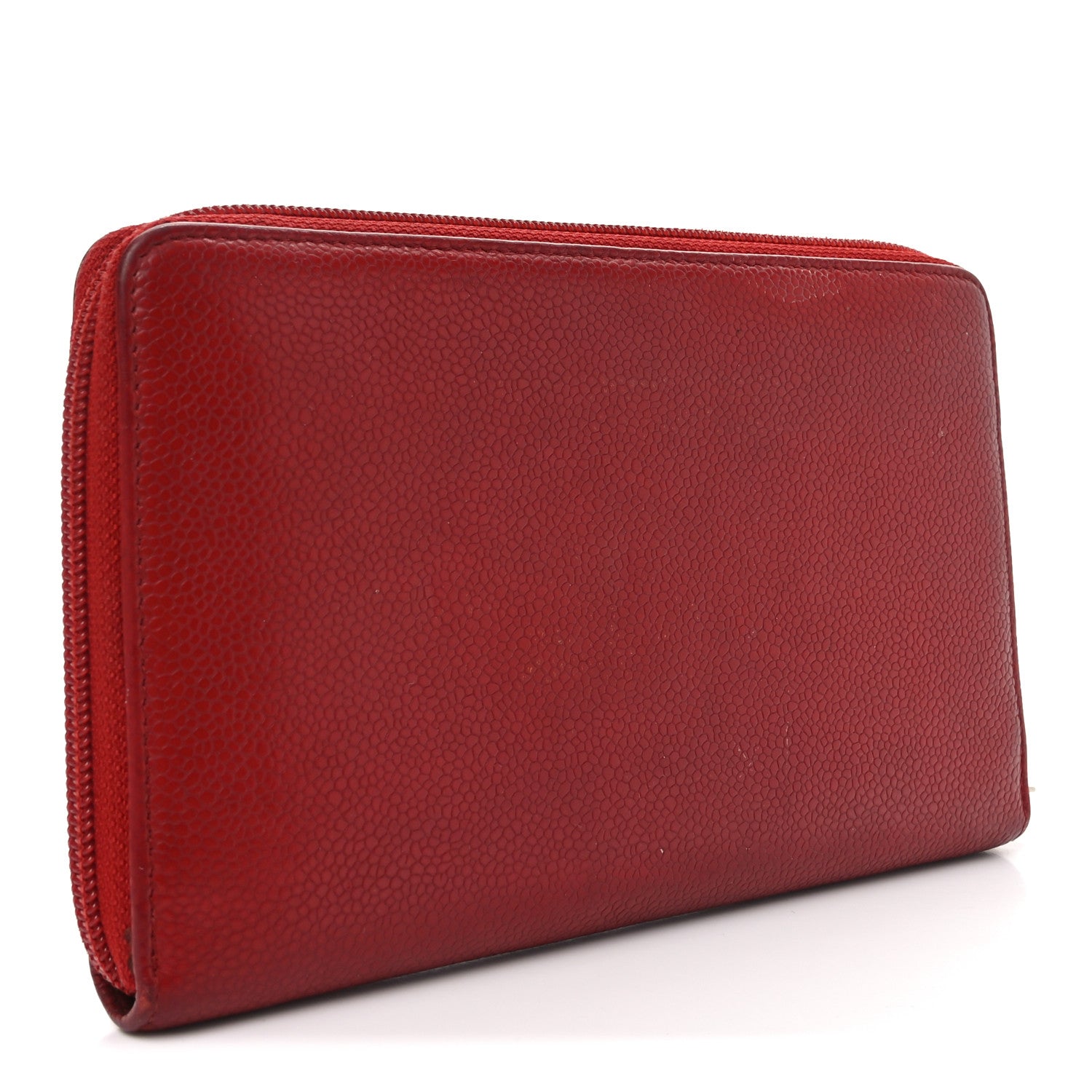Chanel Caviar Large CC Timeless Zip Around Organizer Wallet Red 3 of 10