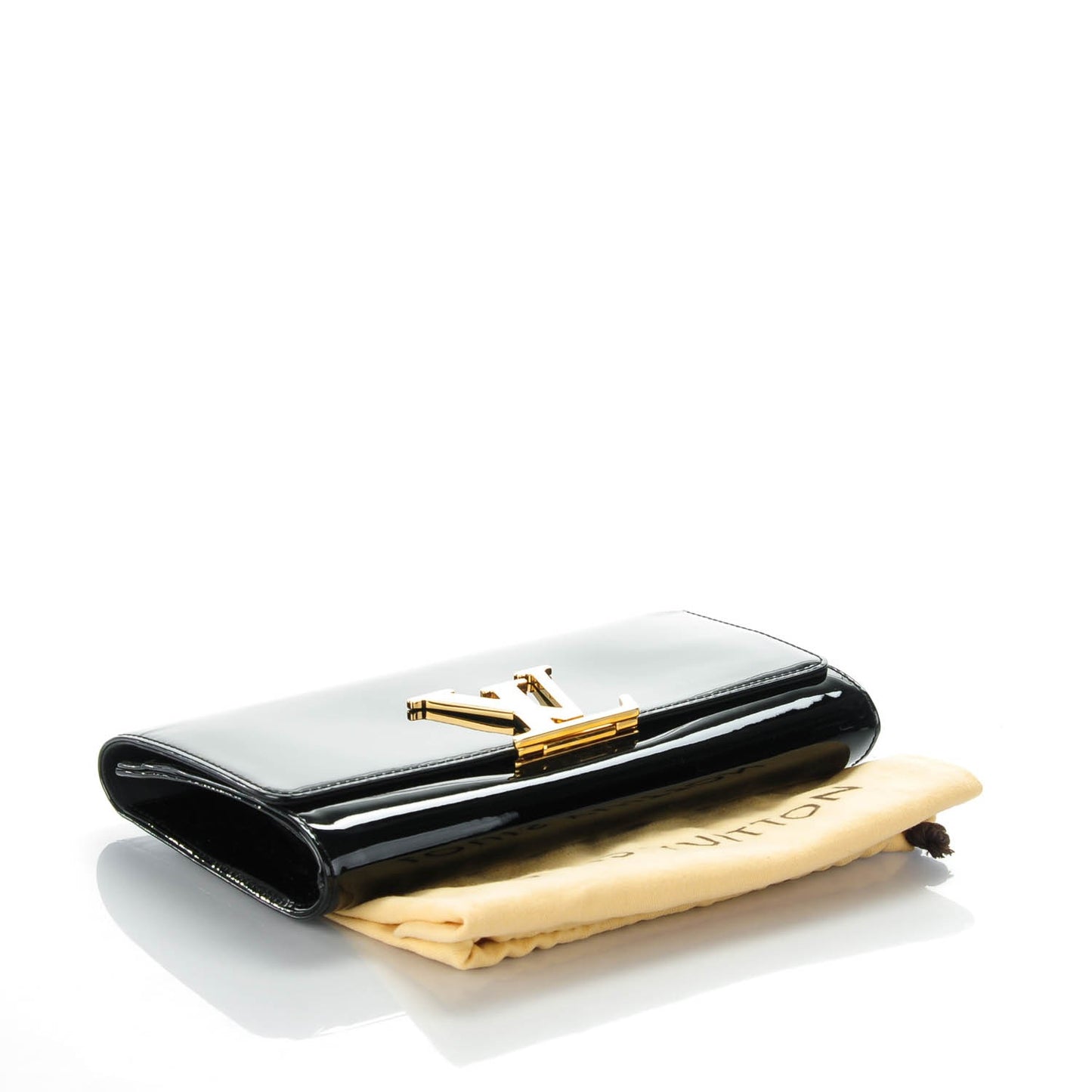 Patent Louise Clutch Black