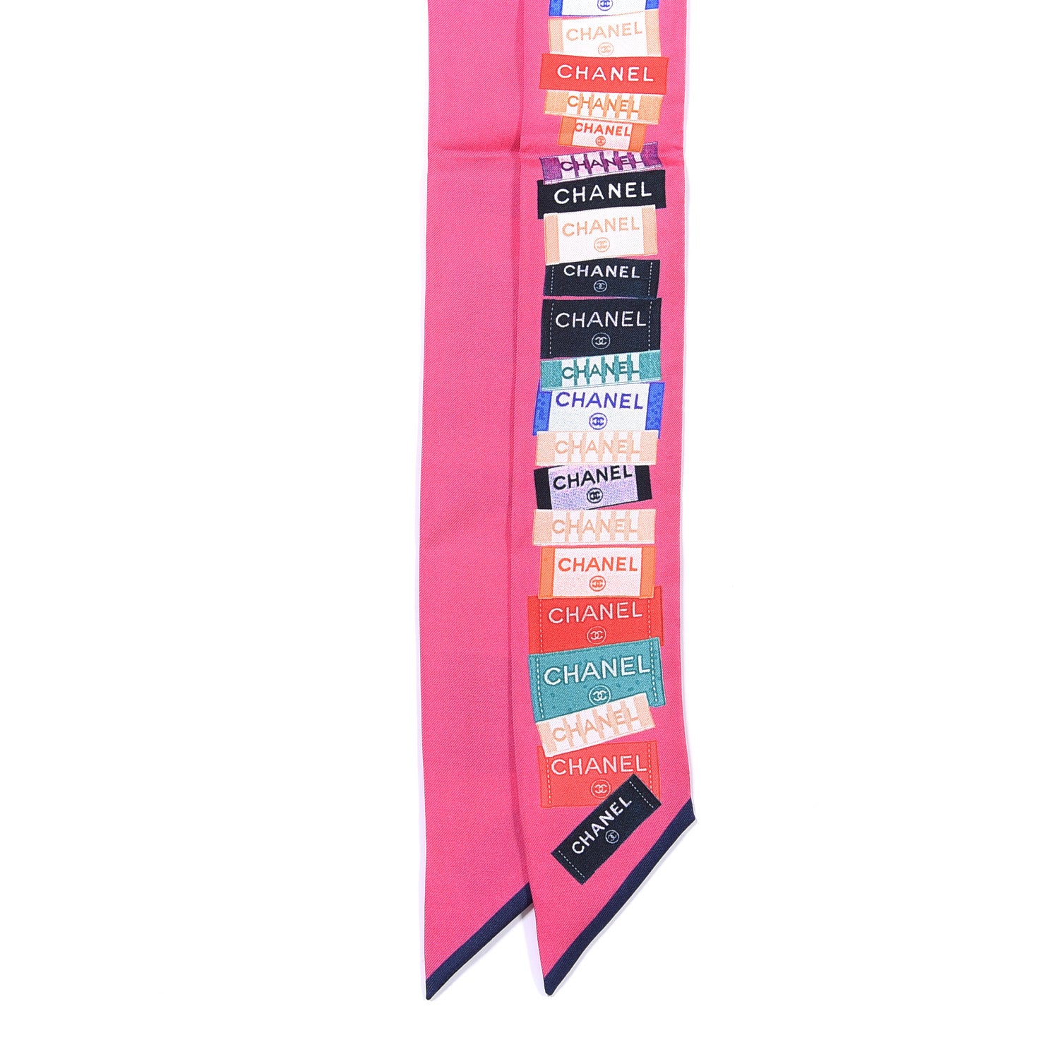 Chanel Silk Twill Slim Bandeau Scarf Pink 2 of 3