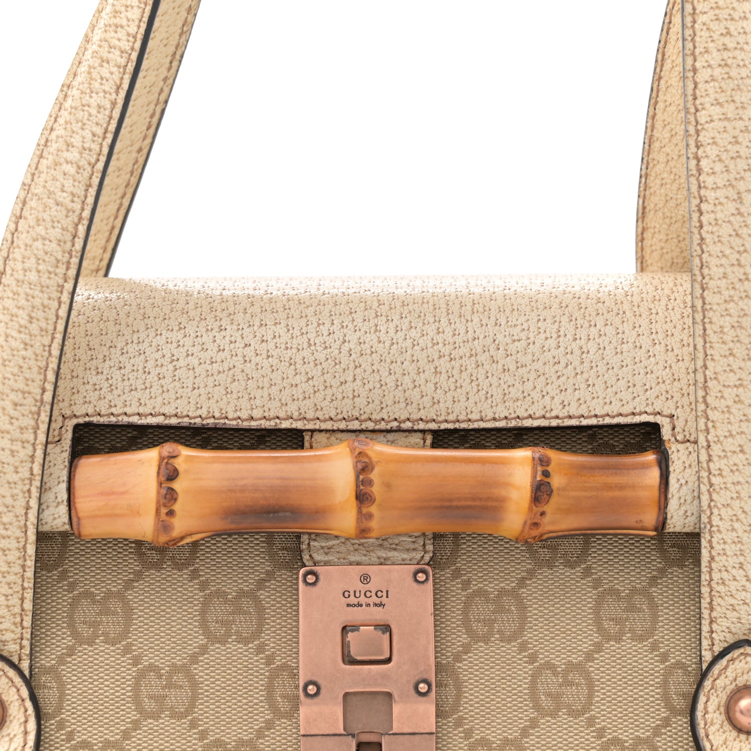Gucci Monogram Bamboo Bullet Bag Off White 8 of 13