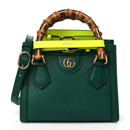 Gucci Wonka Grain Calfskin Mini Diana Tote Bag Green Yellow Fluo 1 of 10