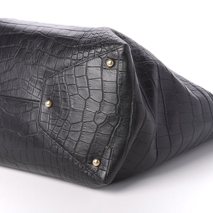 Chanel Calfskin Crocodile Embossed Large Cocodile Shopping Tote Black 8 of 11