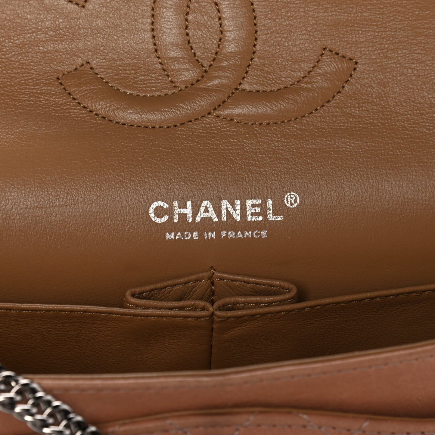 Lambskin Quilted Medium Bijoux Chain Double Flap Beige