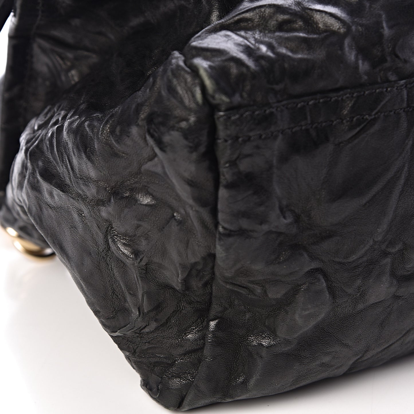 Tumbled Sheepskin Medium Pandora Bag Black